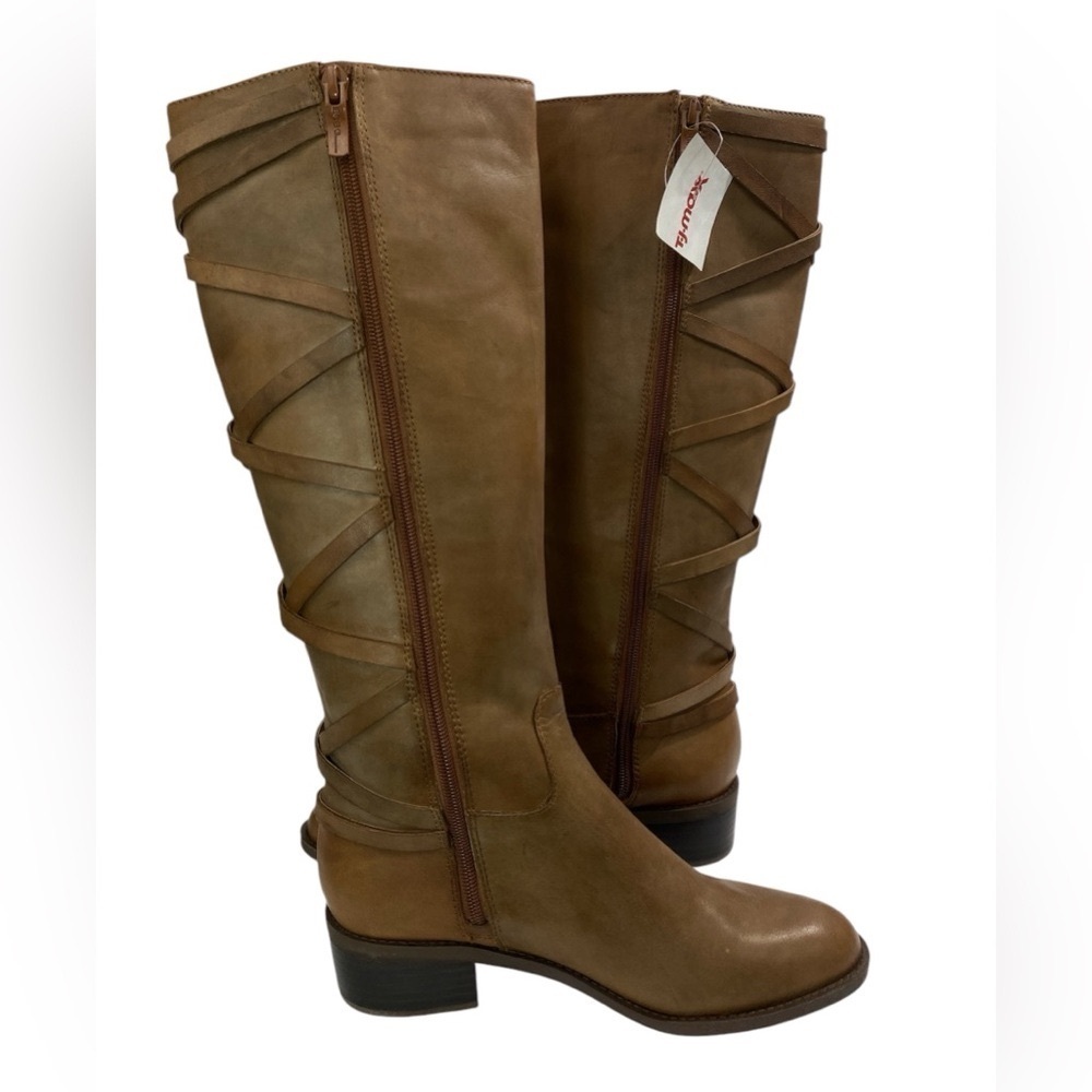 NWOB BCBGeneration "Janiss" Tall Tan Leather Riding Boot Size 6.5 / 36.5 - Picture 3 of 14